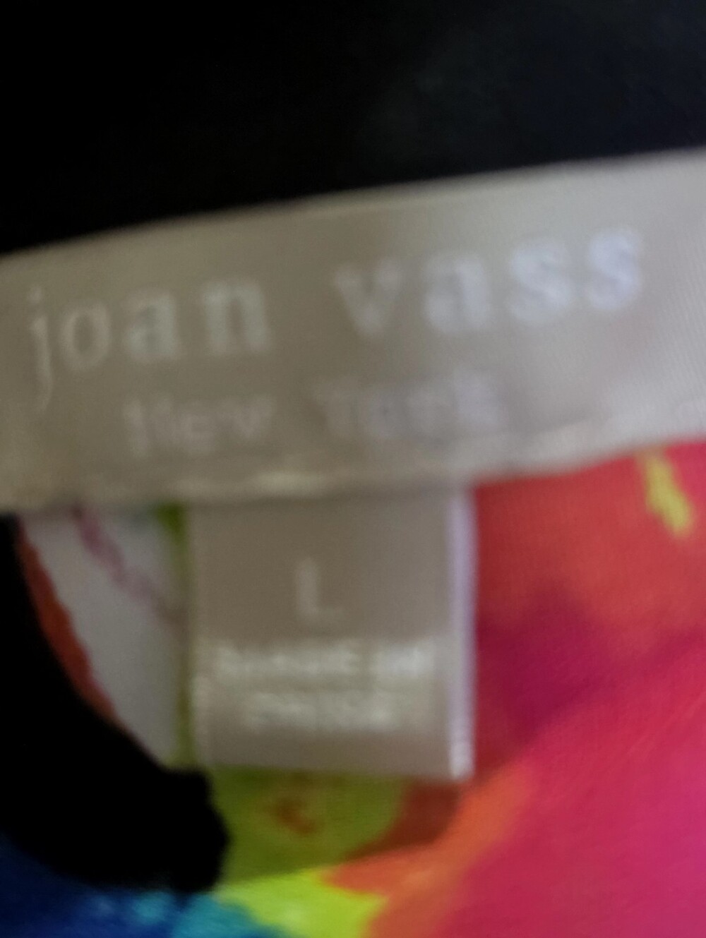 Joan Vass Multicolor Floral Split V-Neck Tunic with Roll-Tab Sleeves, Size Large - Picture 10 of 11